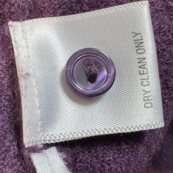 VIKTOR ALFARO Purple 100% Wool Cardigan Button Front V-Neck Women's Size L - Picture 5 of 5